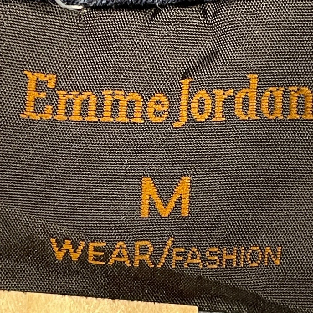 Emme Jordan Denim Skirt Womens Medium‎ Blue Dark Wash Stretch Pencil Embroidered